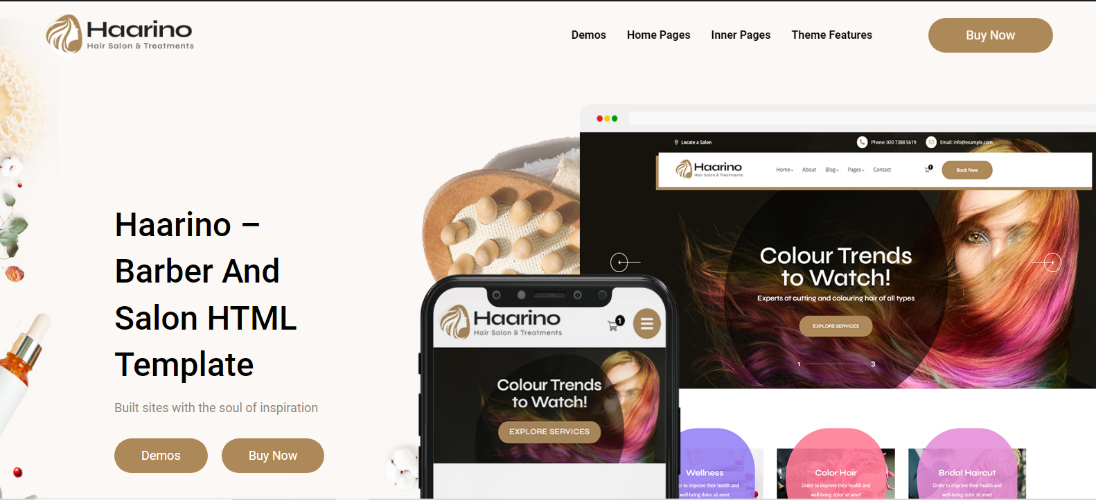 Haarino - Hair, Beauty & Makeup Salon HTML Template