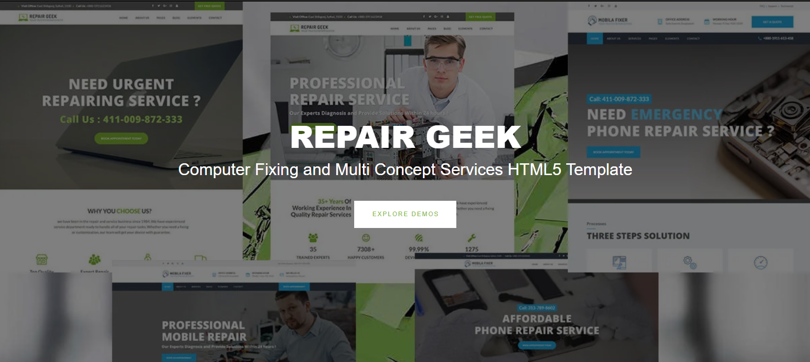 Repair Geek - Laptop And Computer Fixing Service Center HTML5 Template