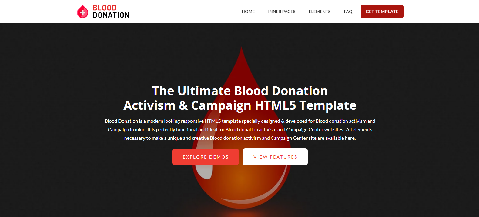 Blood Donation - Activism & Campaign HTML5 Template