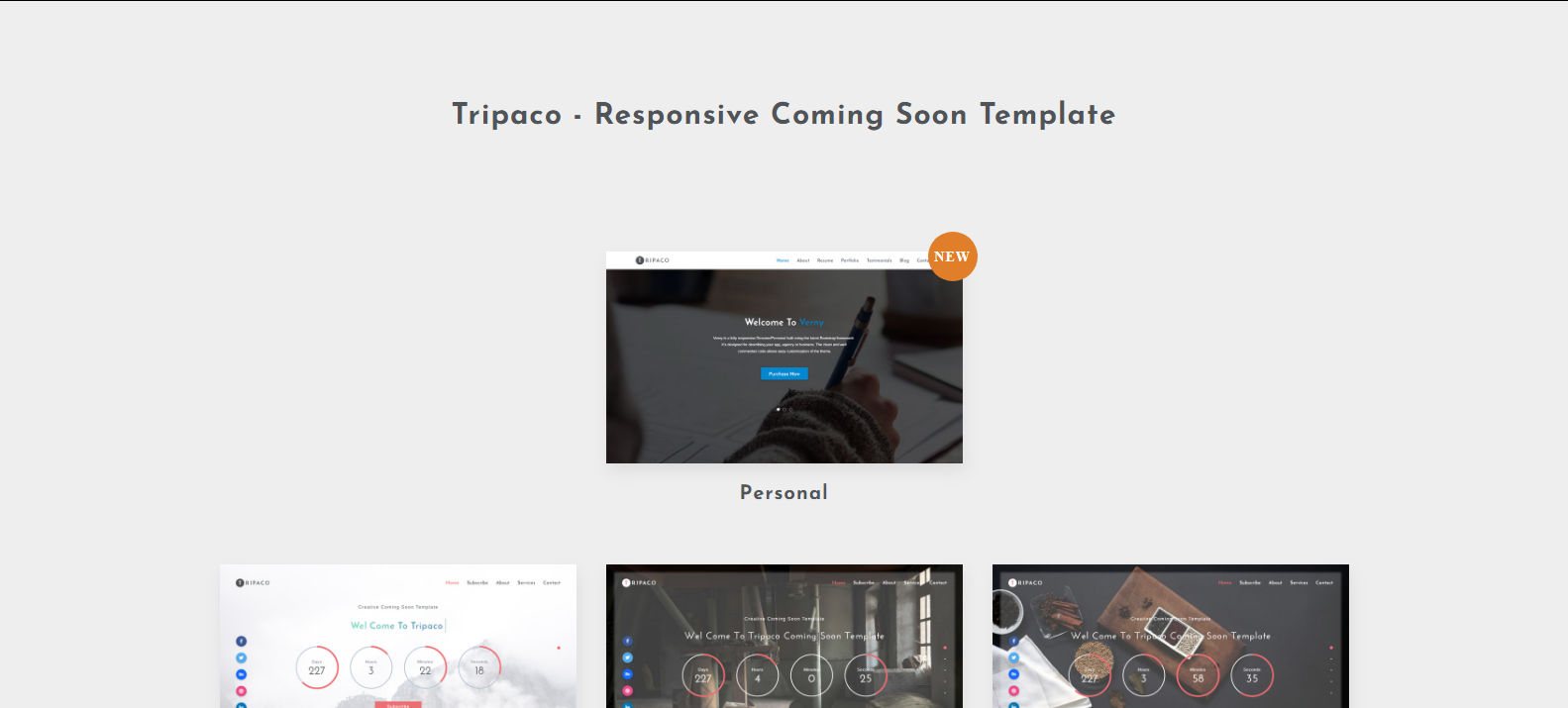 Tripaco - Responsive Coming Soon Template