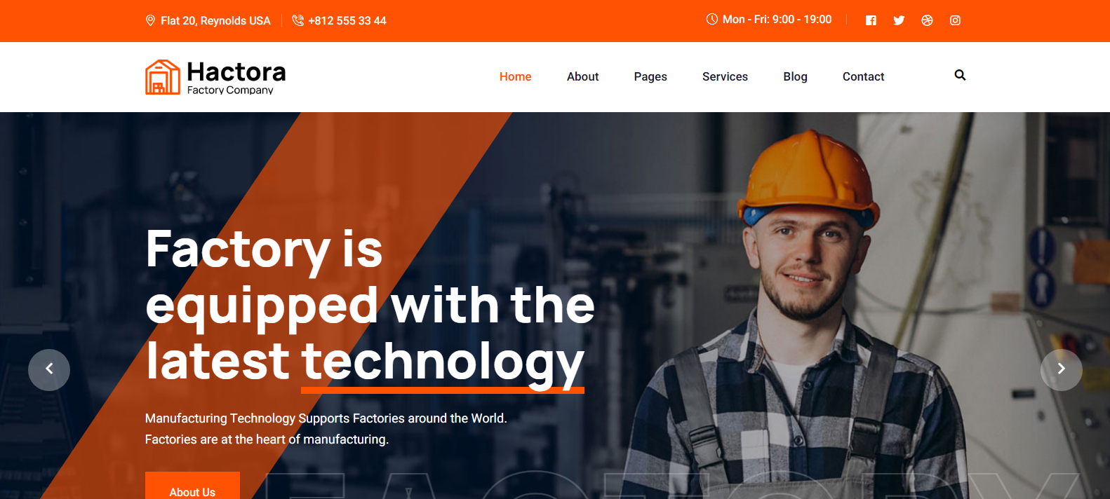 Hactora - Industry & Factory HTML Template