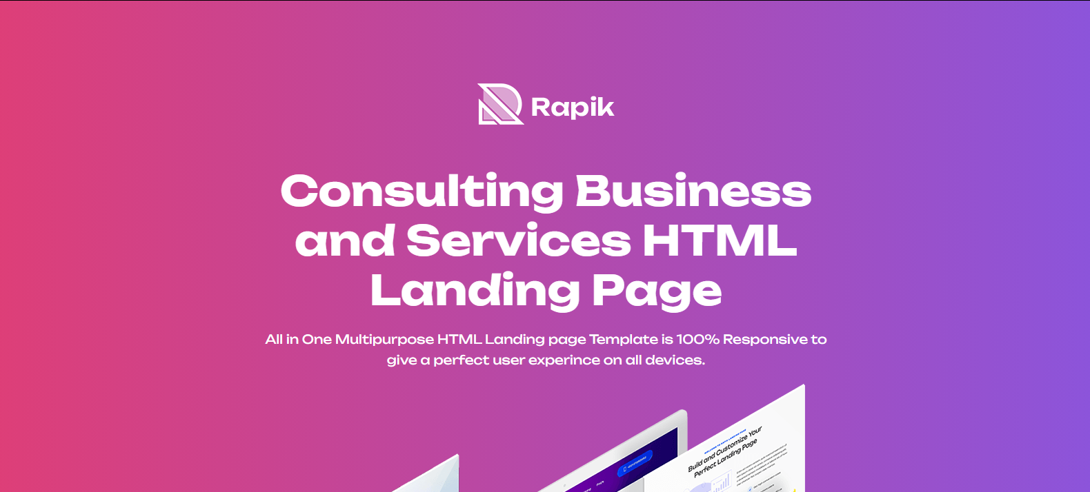 Rapik - Creative Consulting and Services HTML Landing Page Template