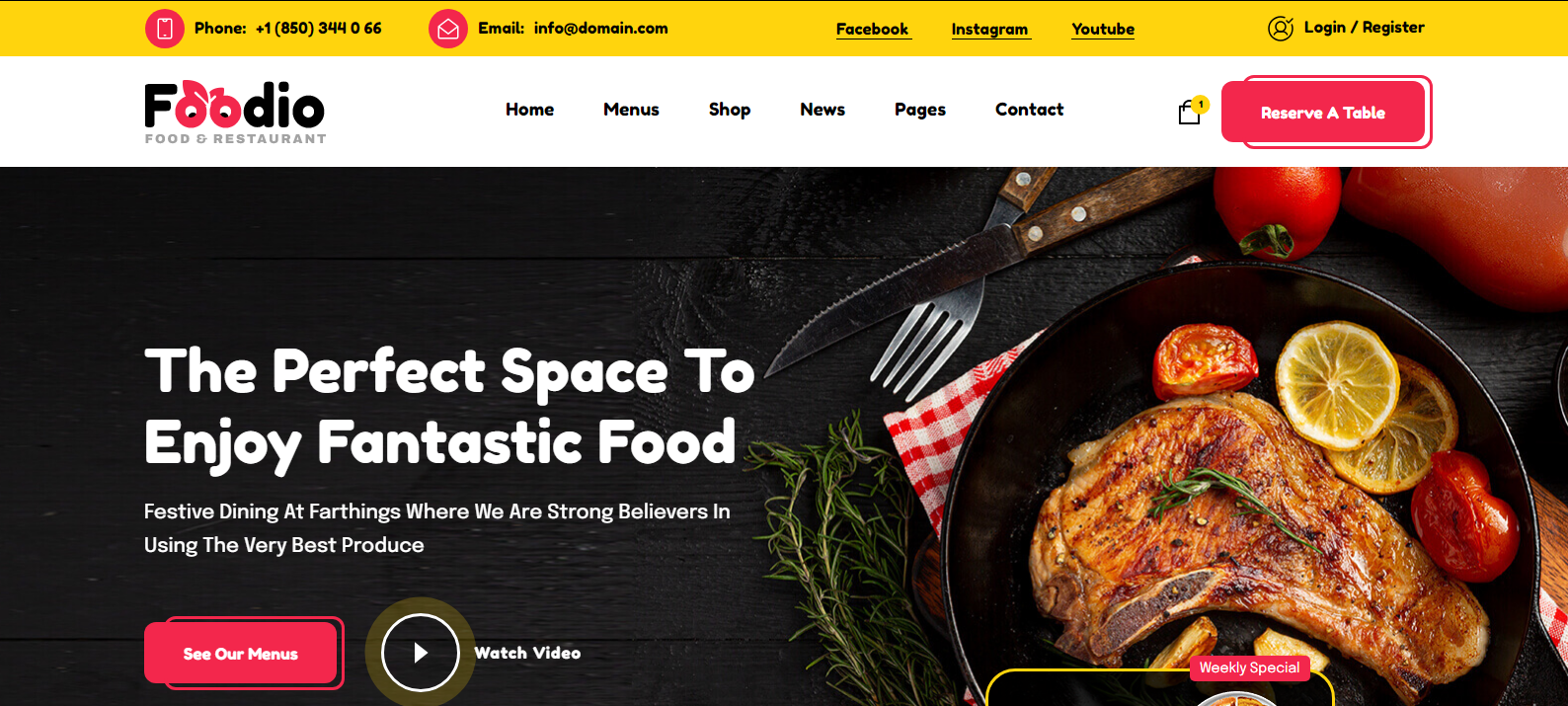 Foodio - Fast Food & Restaurant HTML Template