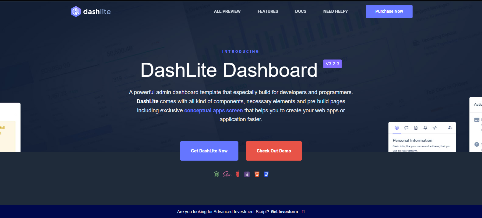 DashLite v3.2.0 - Bootstrap Responsive Admin Dashboard Template