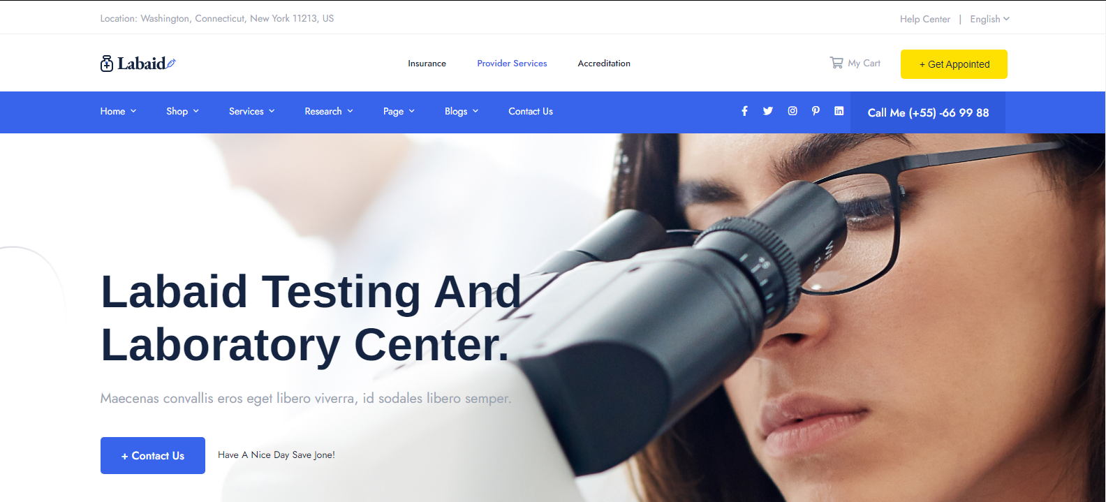 Labaid - Laboratory & Science Research HTML Template