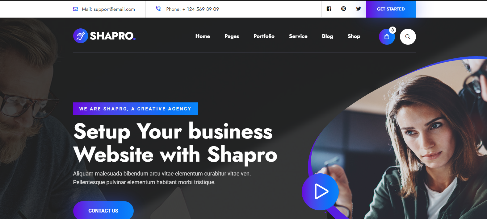 Shapro - Multipurpose Landing Page HTML5 Responsive Template