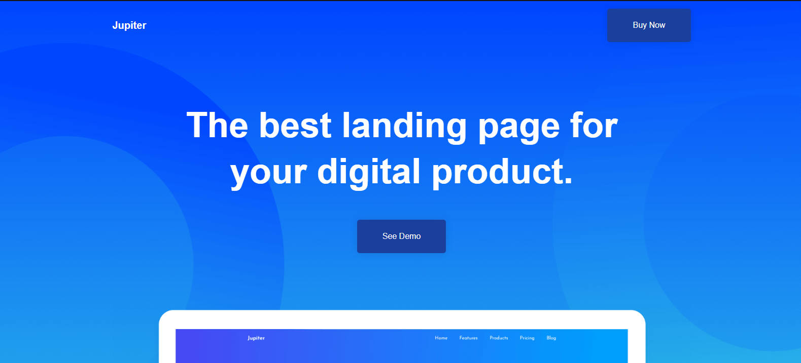 Jupiter - Product Landing Page