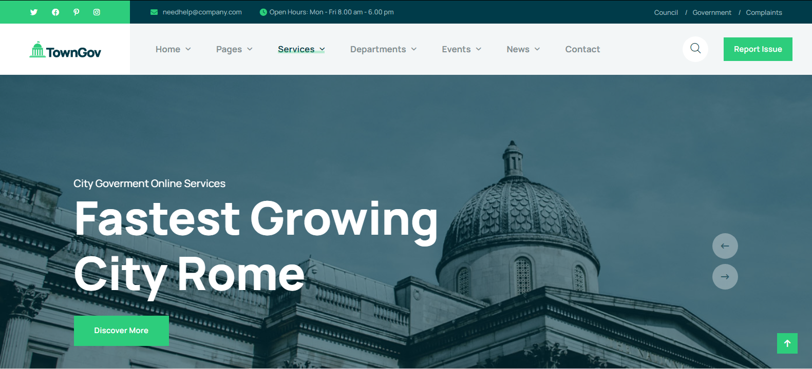 Towngov v1.1 - City Government HTML Template