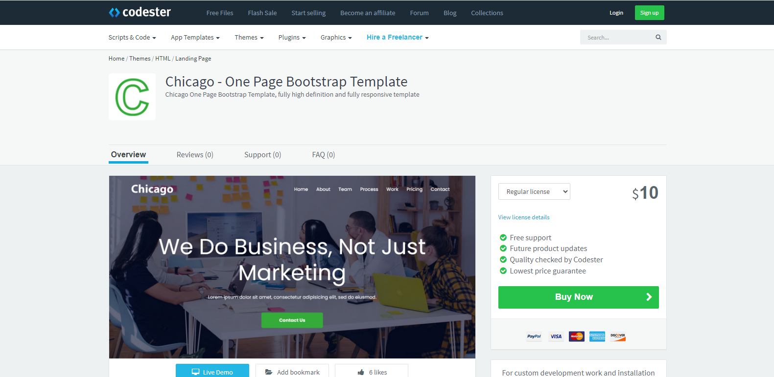 Chicago - One Page Bootstrap Template