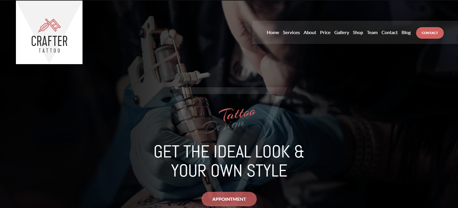 Crafter - Tattoo Bootstrap Landing Page Template