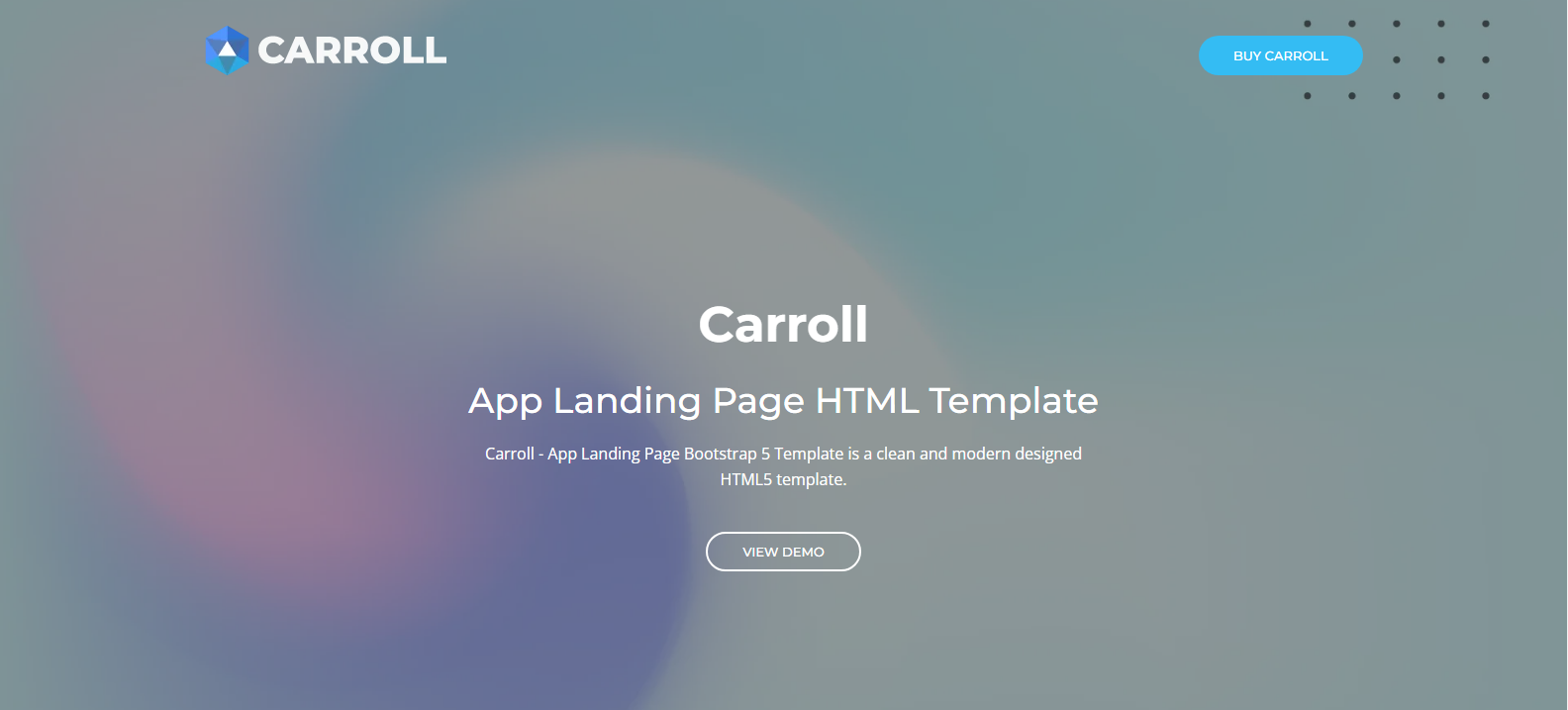 Carroll v2.0 - App Landing Page HTML Template