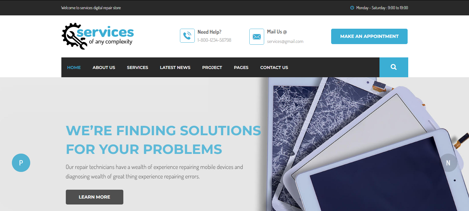 Services - Repair Responsive HTML 5 Template