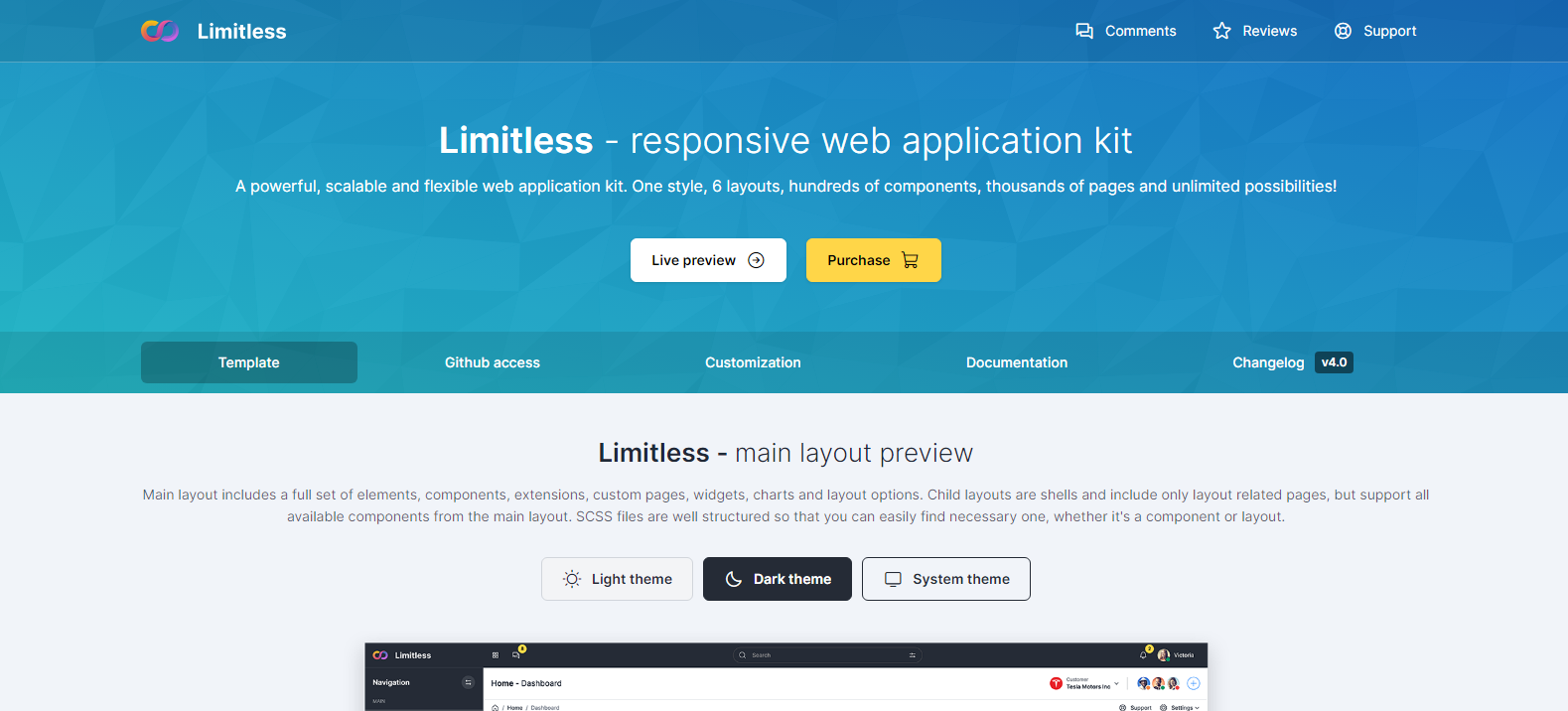 Limitless v4.0 - Responsive Web Application Kit