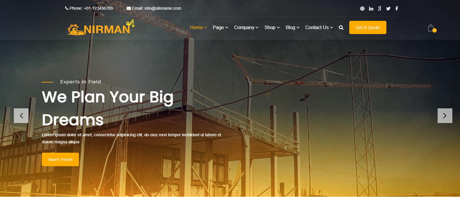 Nirman - Construction Business HTML Template