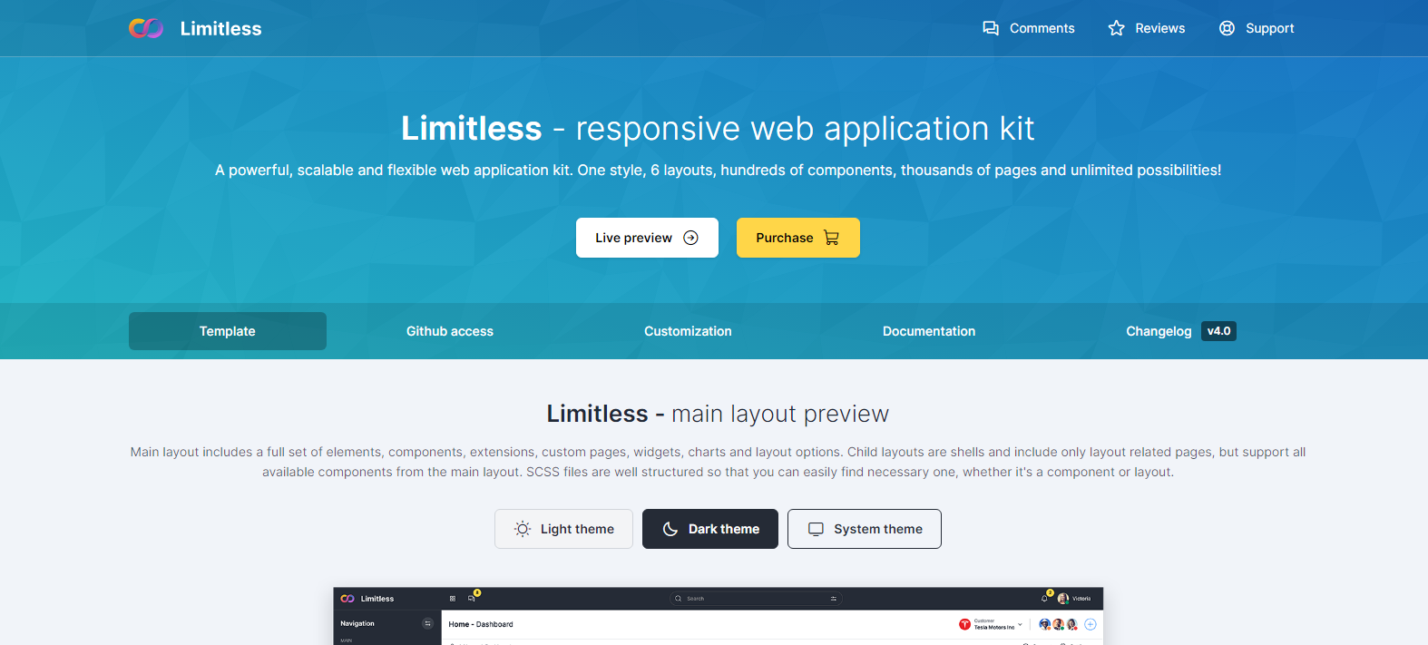 Limitless v3.0 - Responsive Web Application Kit