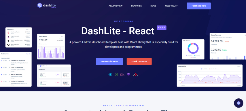 DashLite v1.4.0 - React Admin Dashboard Template