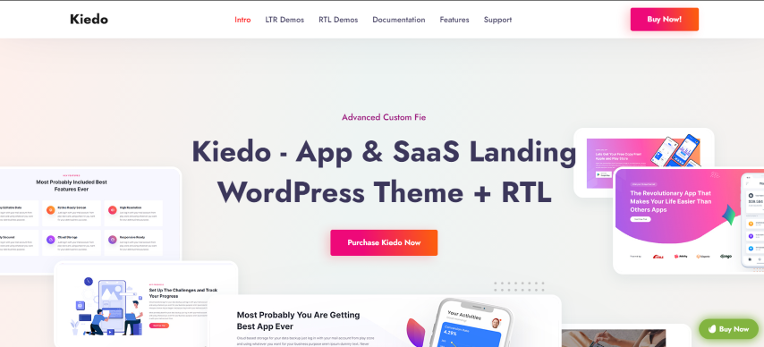 Kiedo v1.6 - App & SaaS Landing WordPress Theme