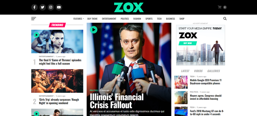 Zox News v3.15.0 - Professional WordPress News