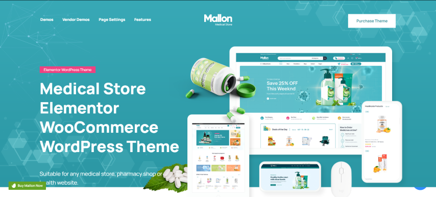 Mallon v1.5.2 - Medical Store Elementor WooCommerce WordPress Theme