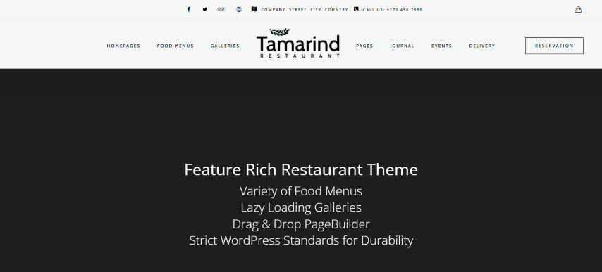 Tamarind v3.1 - Restaurant Theme for WordPress