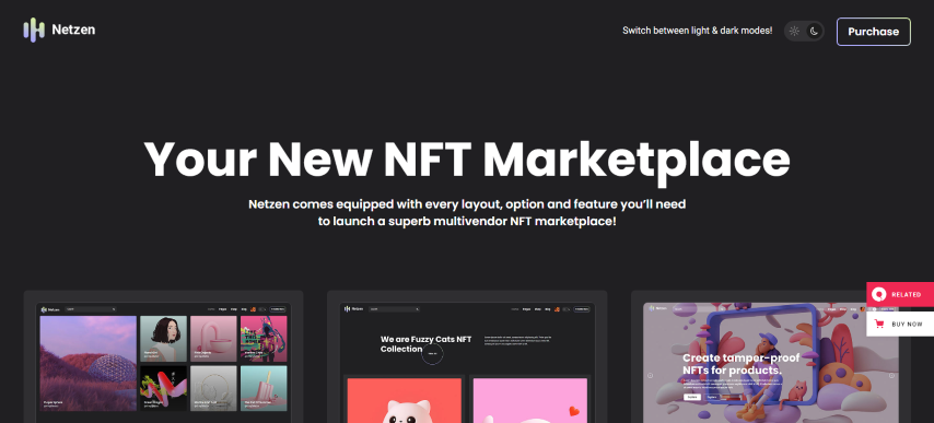 Netzen v1.0 - Multivendor NFT Marketplace Theme